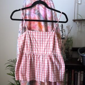 Wild Fable Pink and White Checkered Camisole